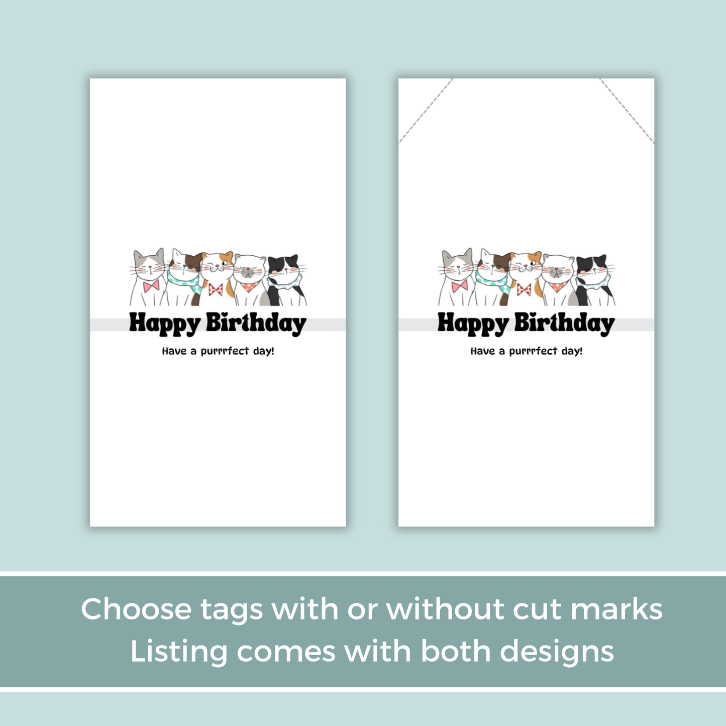 Printable Birthday Gift Tag - Cat