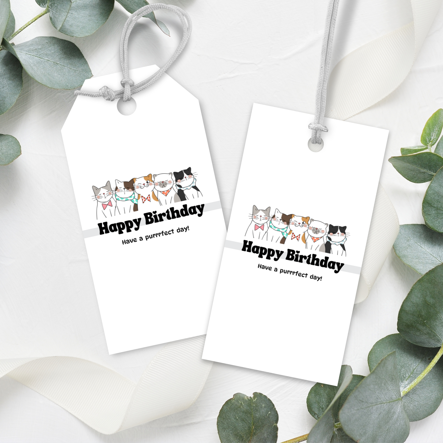 Printable Birthday Gift Tag - Cat