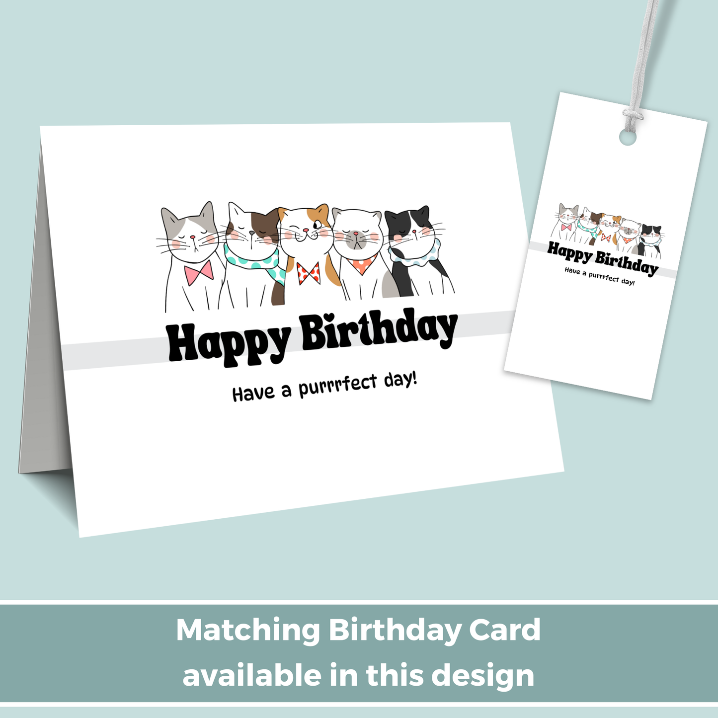 Printable Birthday Gift Tag - Cat