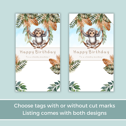 Printable Birthday Gift Tag - Cheeky Monkey