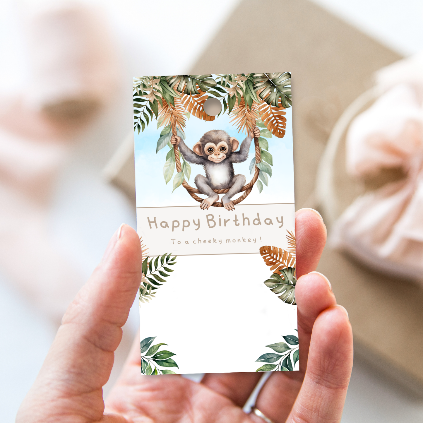 Printable Birthday Gift Tag - Cheeky Monkey