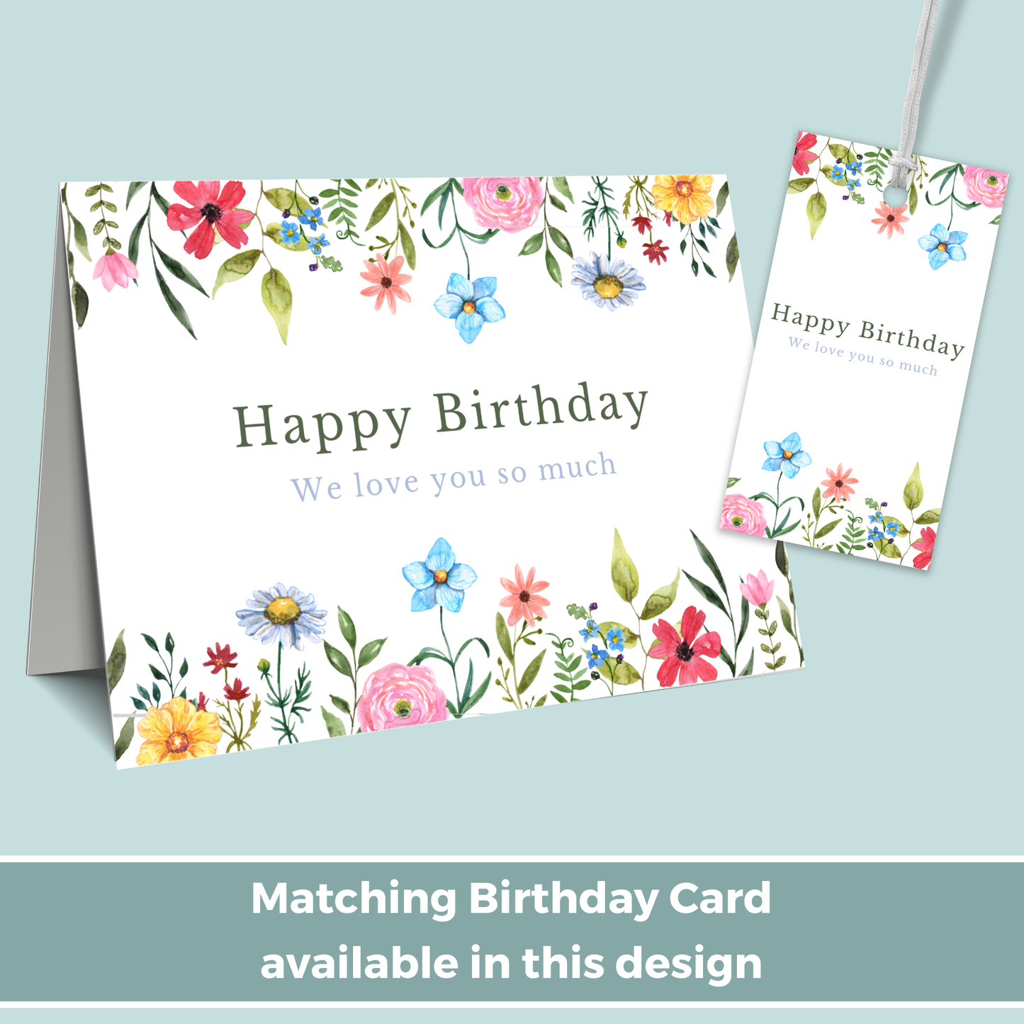 Printable Birthday Gift Tag - Flowers