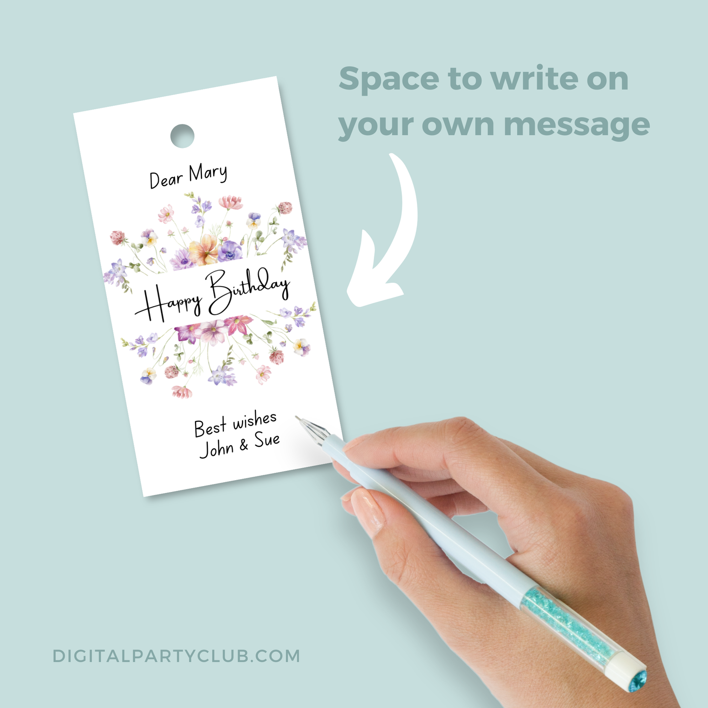 Printable Birthday Gift Tag - Wild Flowers