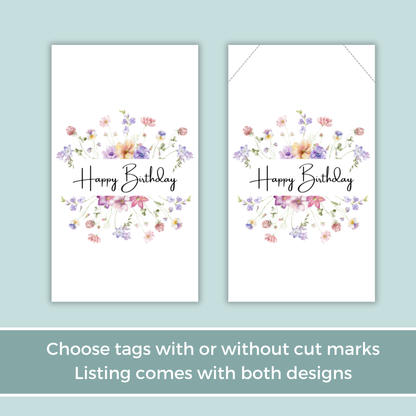 Printable Birthday Gift Tag - Wild Flowers