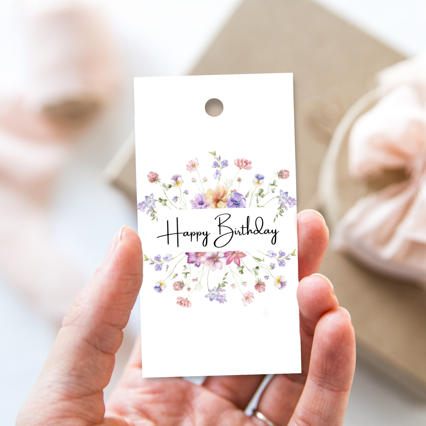 Printable Birthday Gift Tag - Wild Flowers