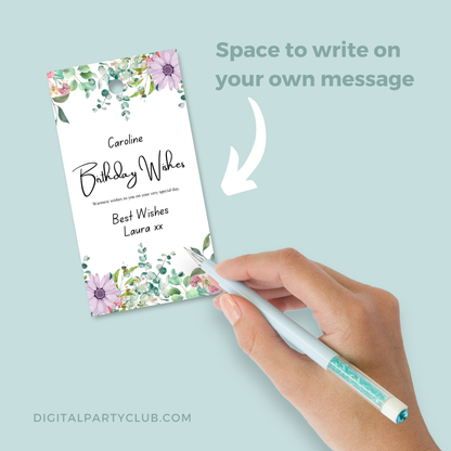 Printable Birthday Gift Tag - Floral