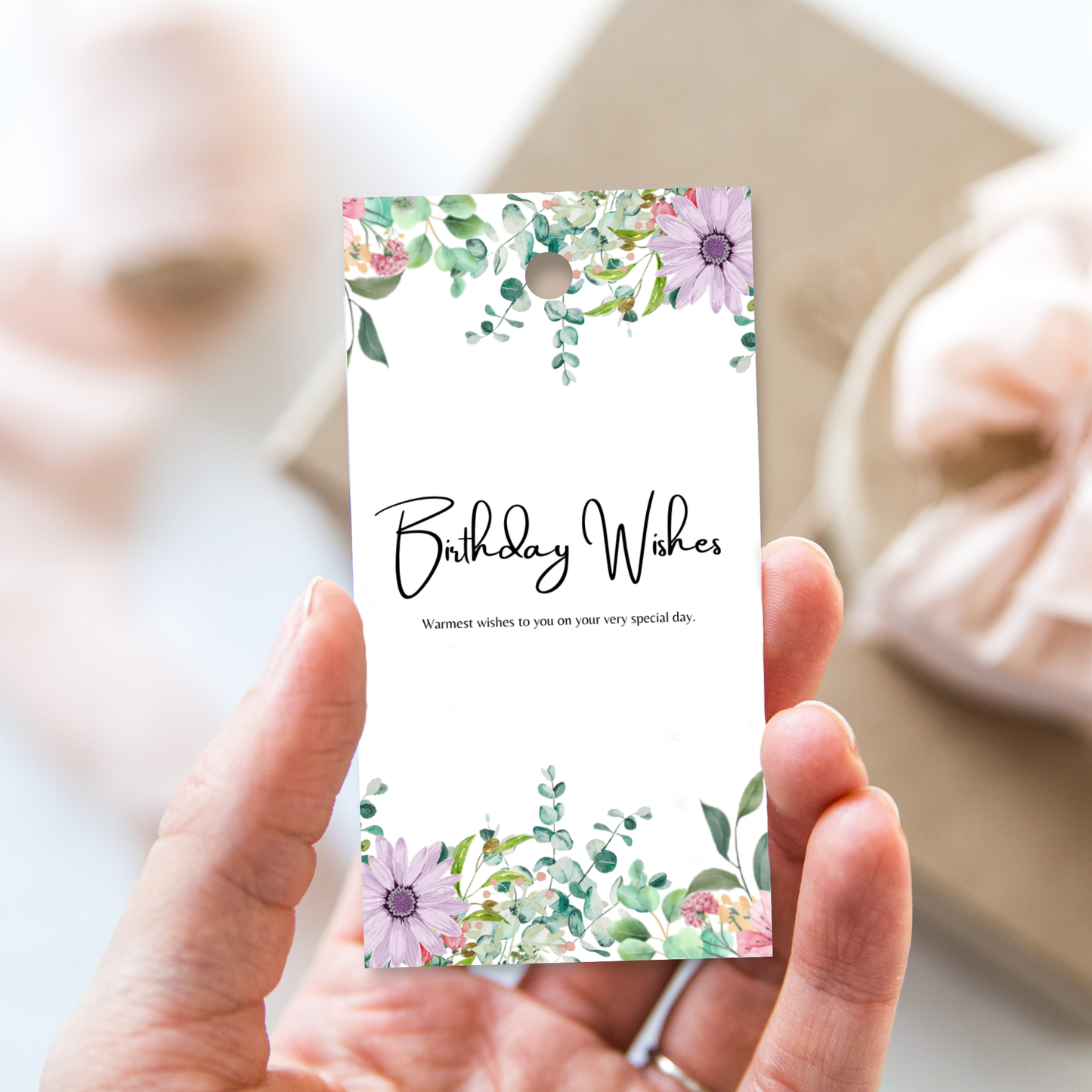 Printable Birthday Gift Tag - Floral