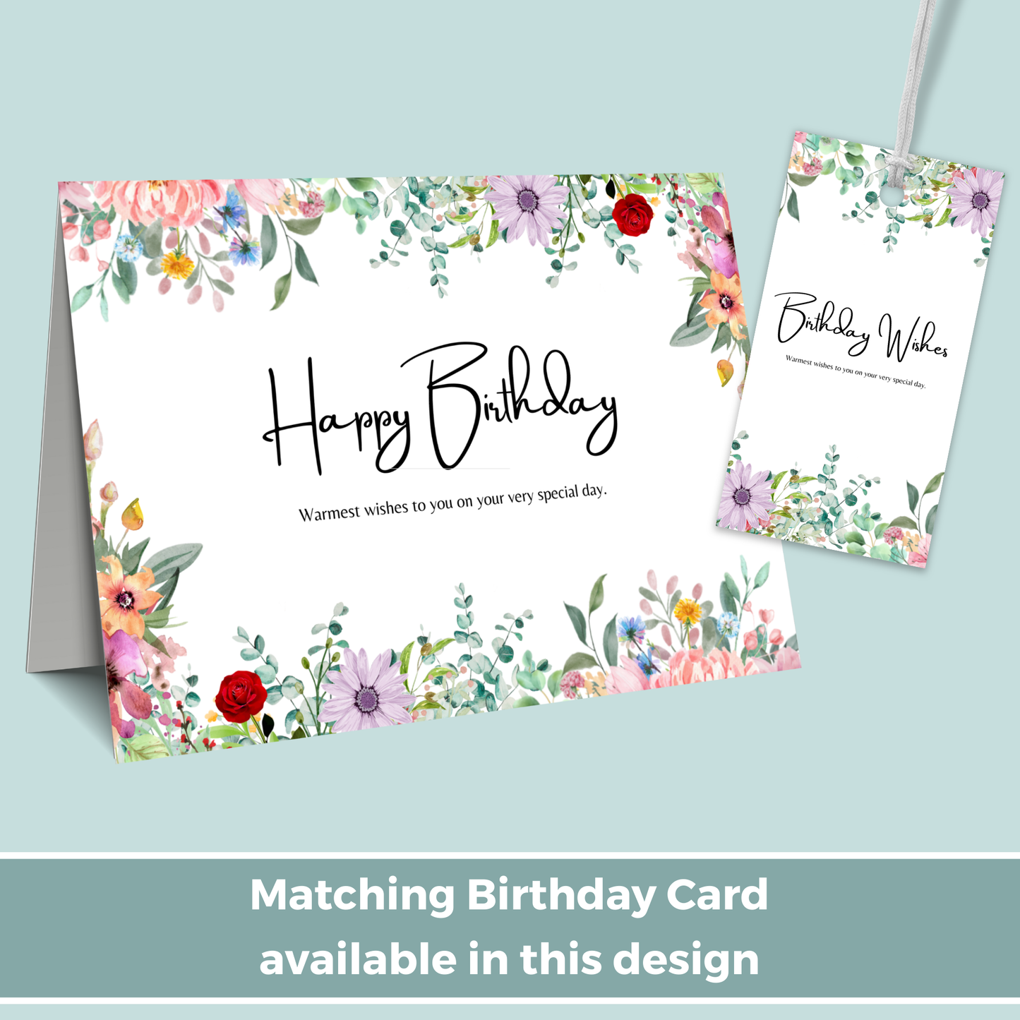 Printable Birthday Gift Tag - Floral