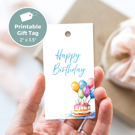 Printable Birthday Gift Tag - Floral