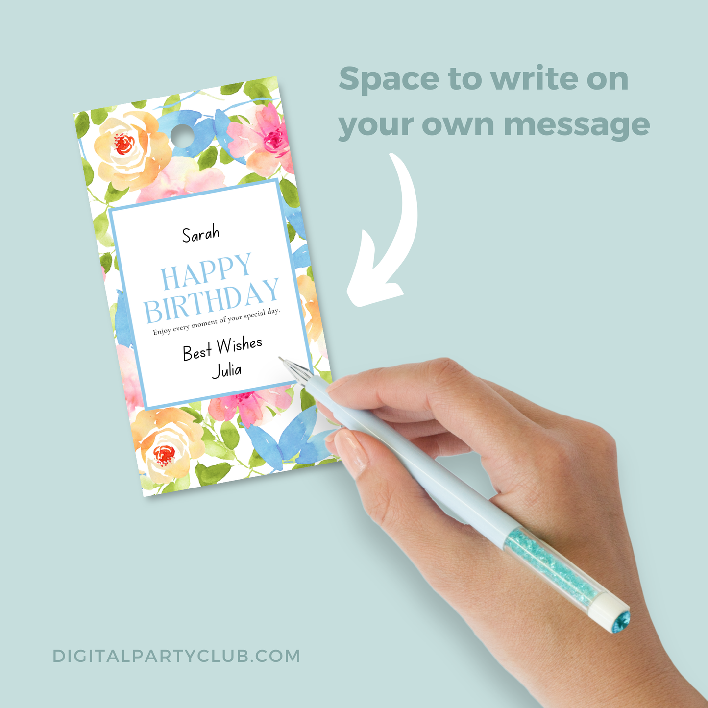 Printable Birthday Gift Tag - Floral