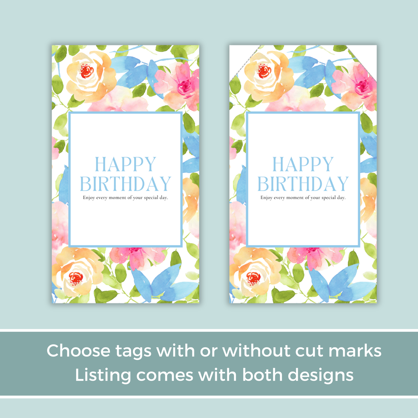 Printable Birthday Gift Tag - Floral