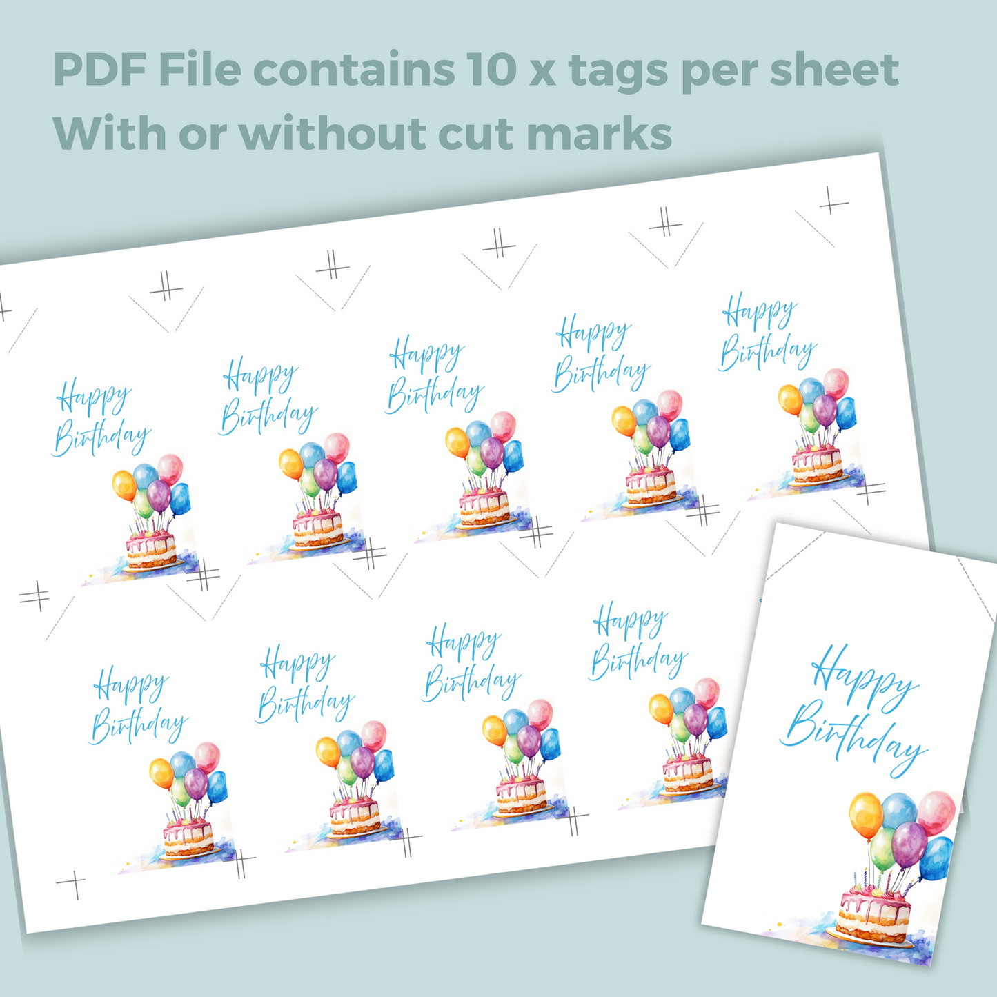 Printable Birthday Gift Tag - Floral