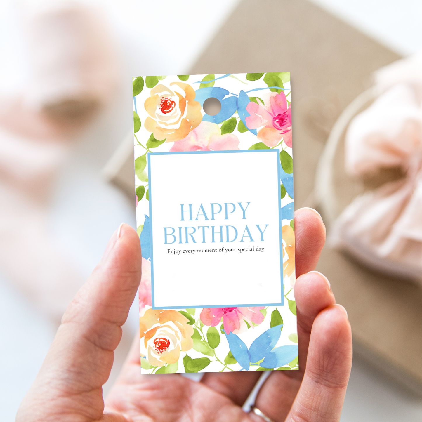 Printable Birthday Gift Tag - Floral