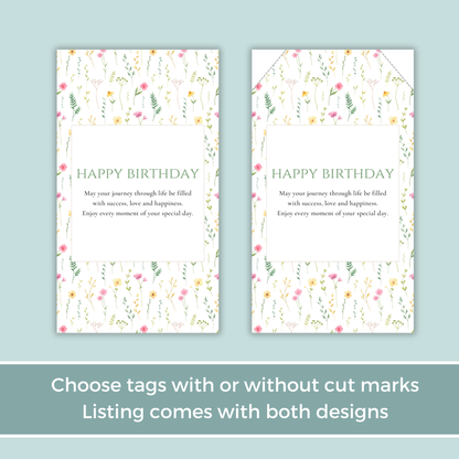Printable Birthday Gift Tag - Pretty Flowers