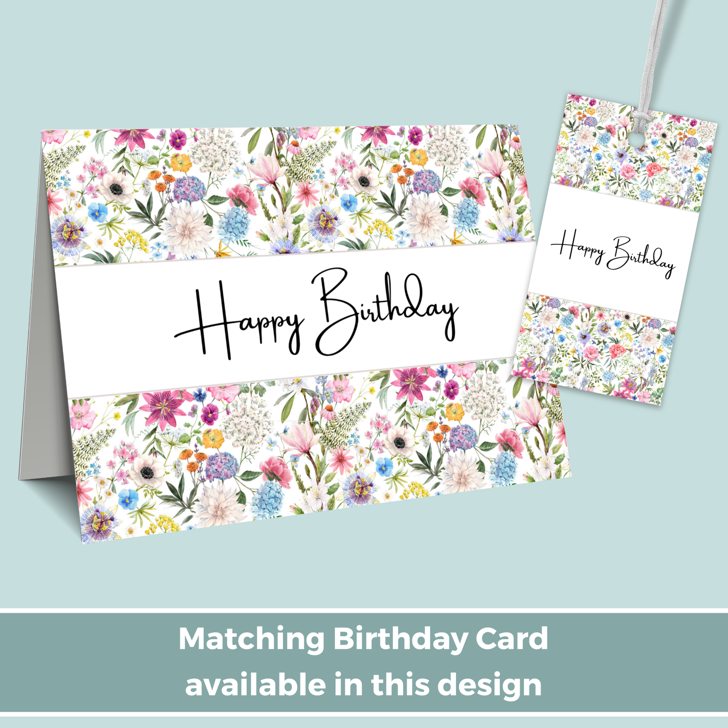 Printable Birthday Gift Tag - Floral Design