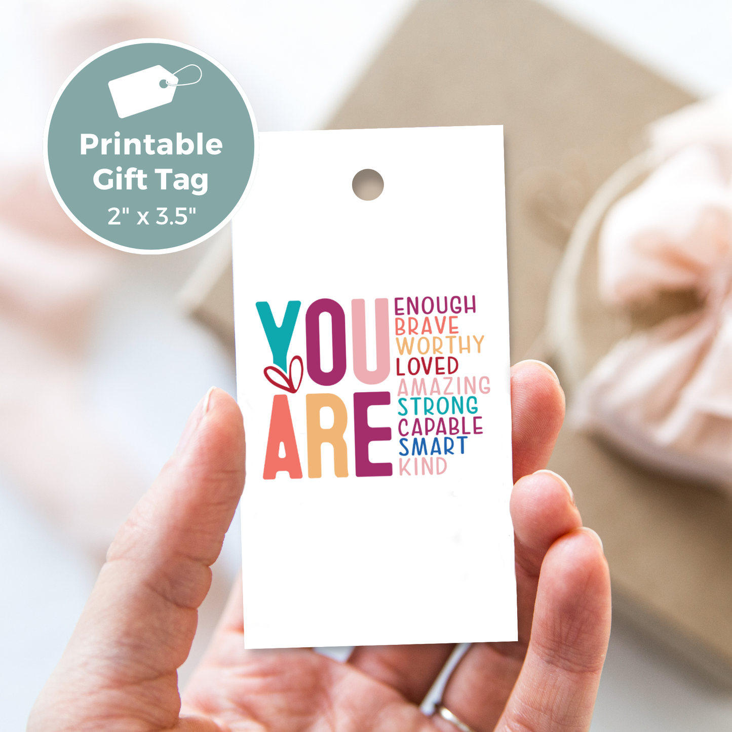 Printable Birthday Gift Tag - You Are Enough