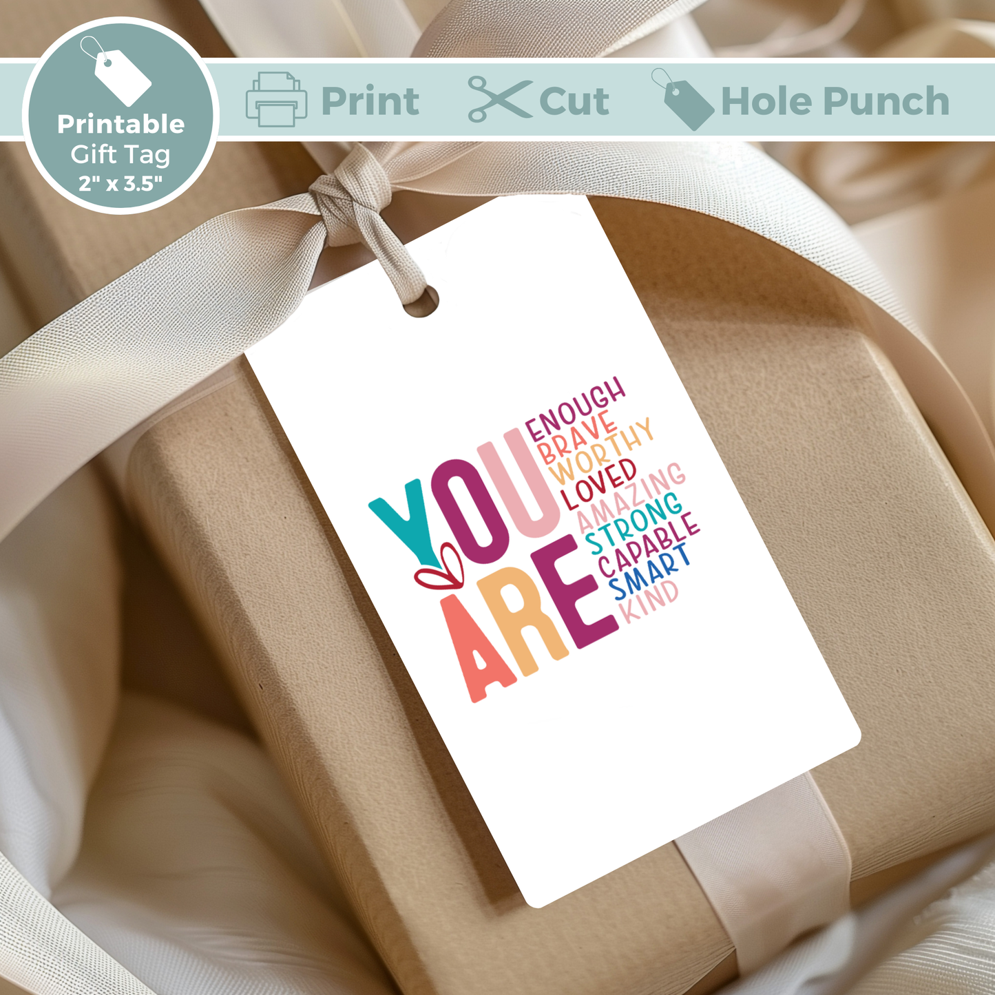 Printable Birthday Gift Tag - You Are Enough