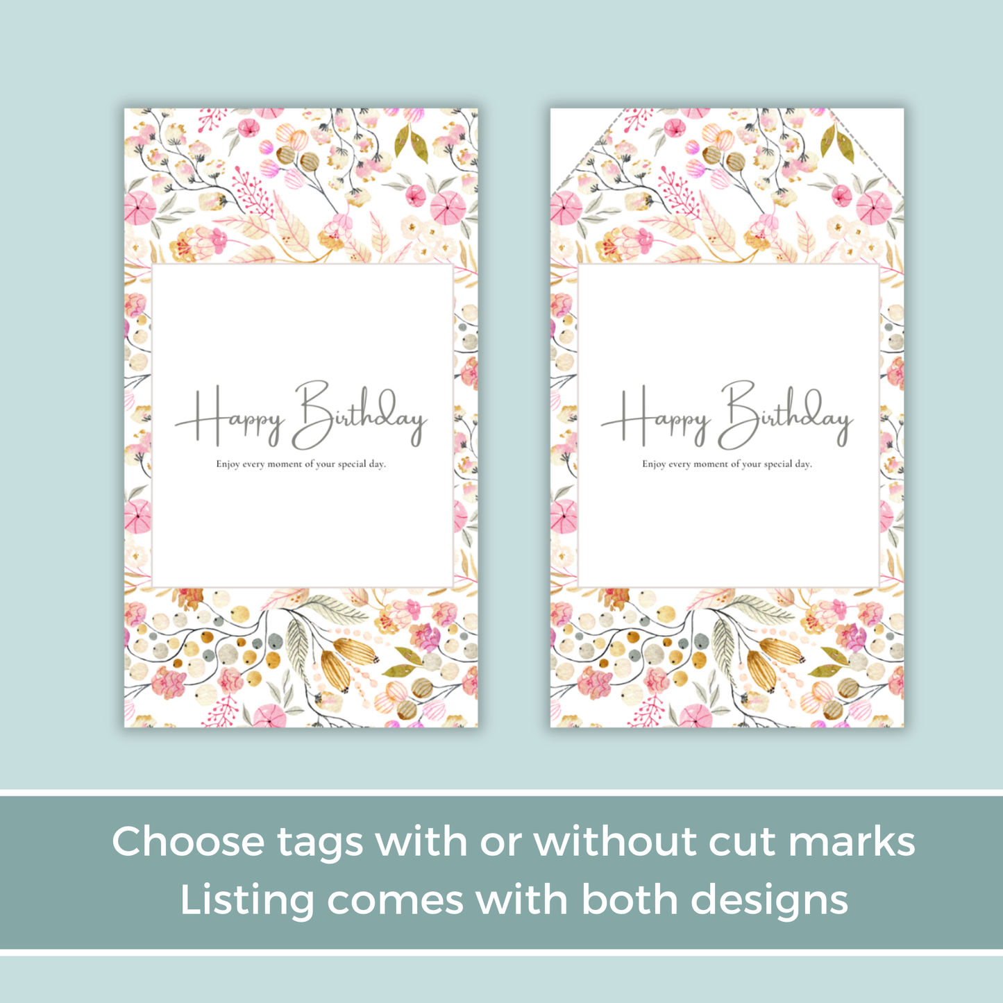 Printable Birthday Gift Tag - Floral