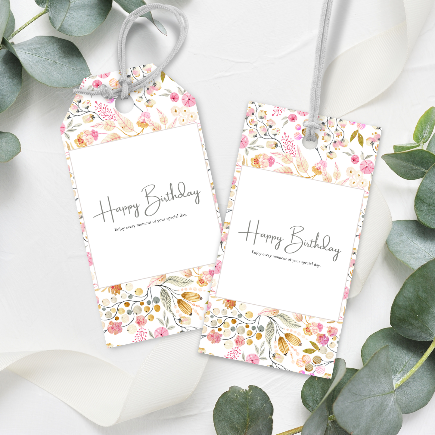 Printable Birthday Gift Tag - Floral