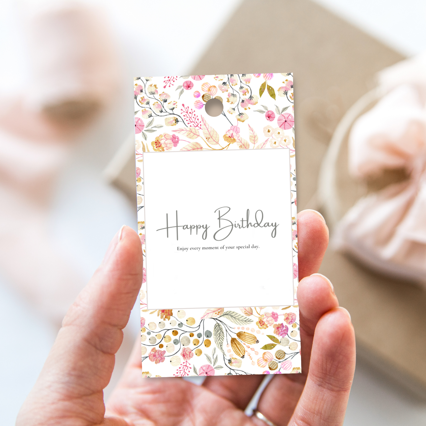 Printable Birthday Gift Tag - Floral