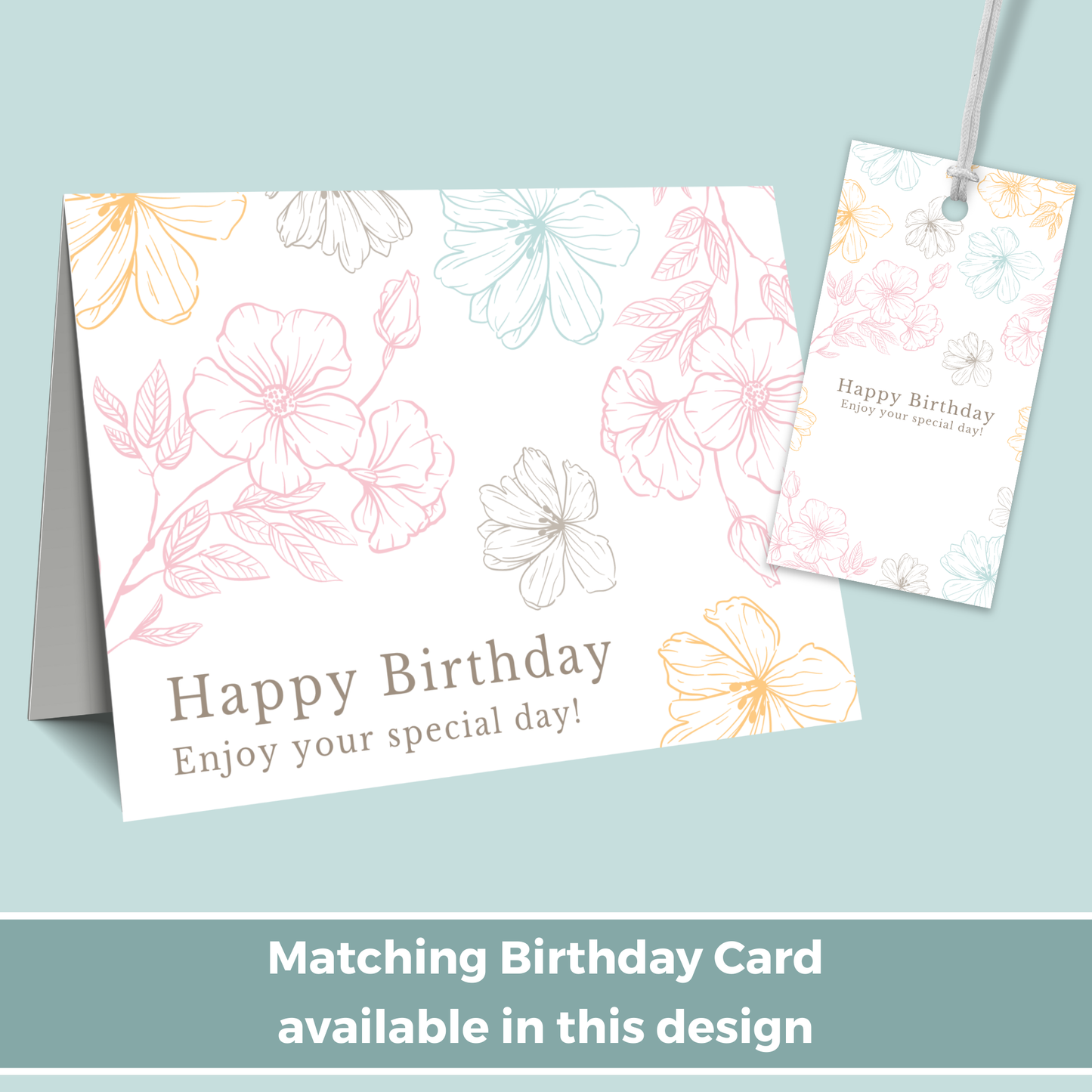 Printable Birthday Gift Tag - Flowers