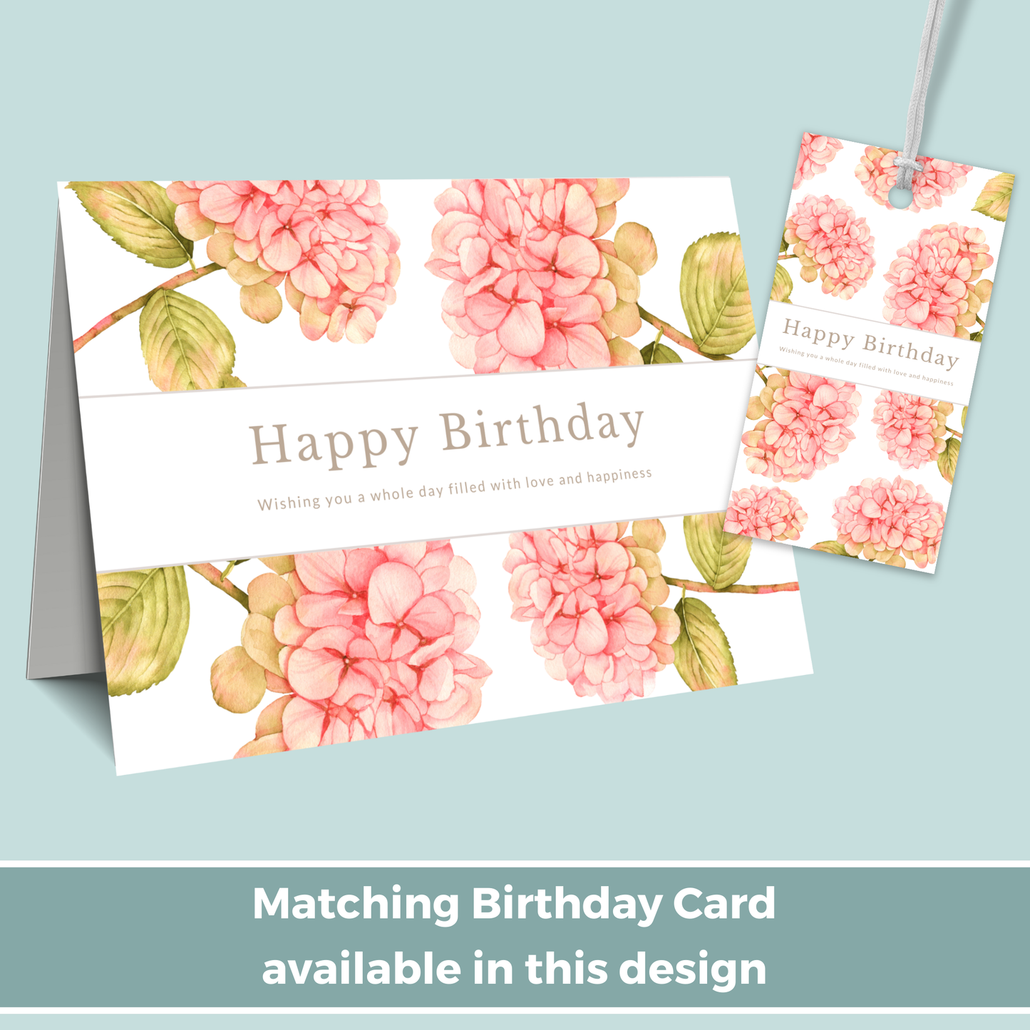 Printable Birthday Gift Tag - Pink Flowers