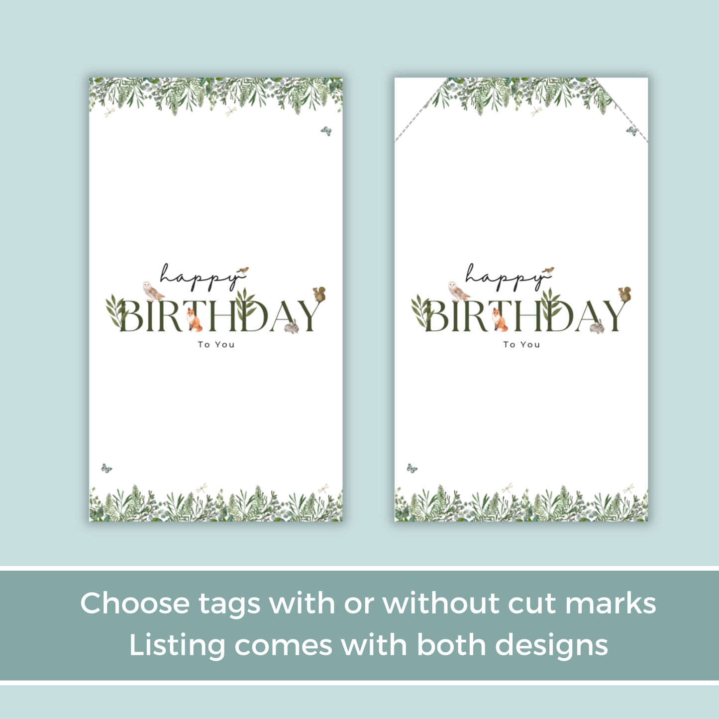 Printable Birthday Gift Tag - Woodland Animals