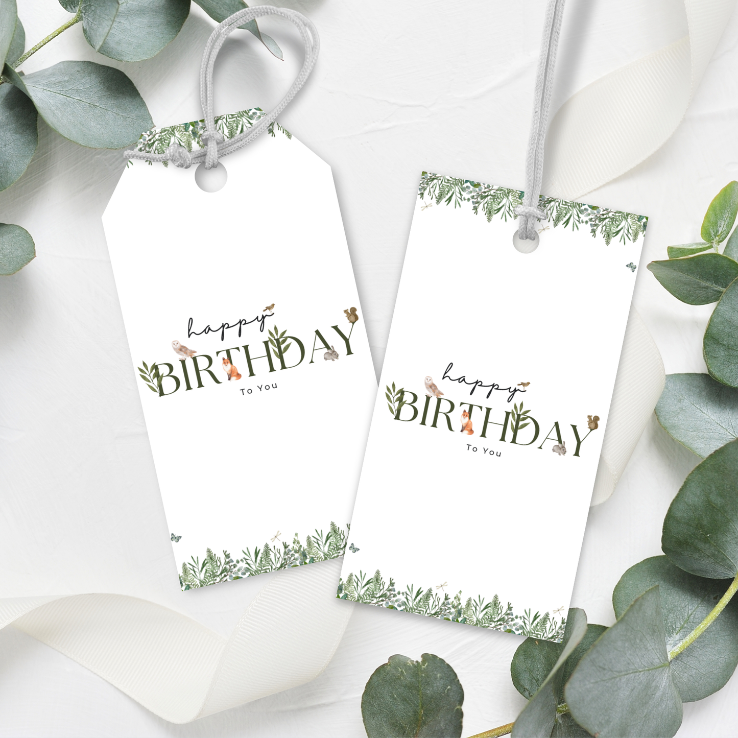 Printable Birthday Gift Tag - Woodland Animals