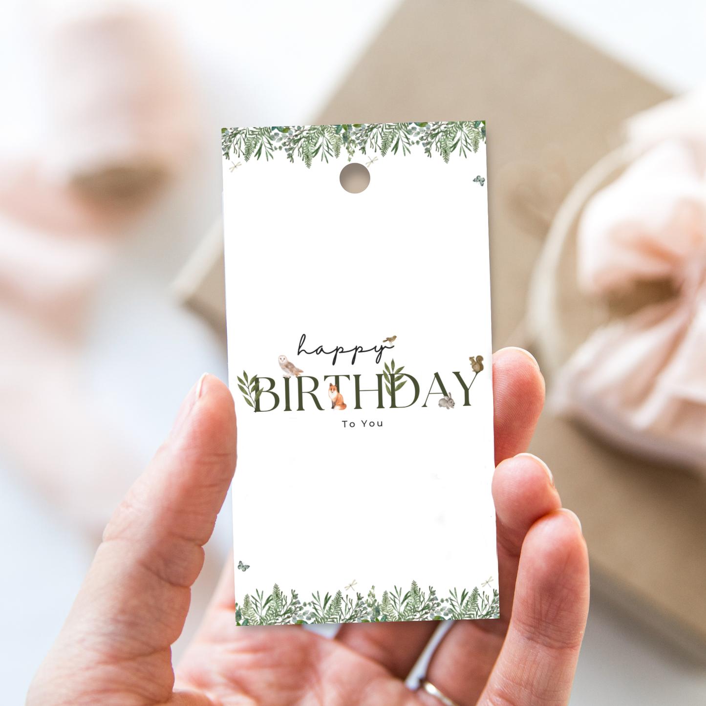 Printable Birthday Gift Tag - Woodland Animals