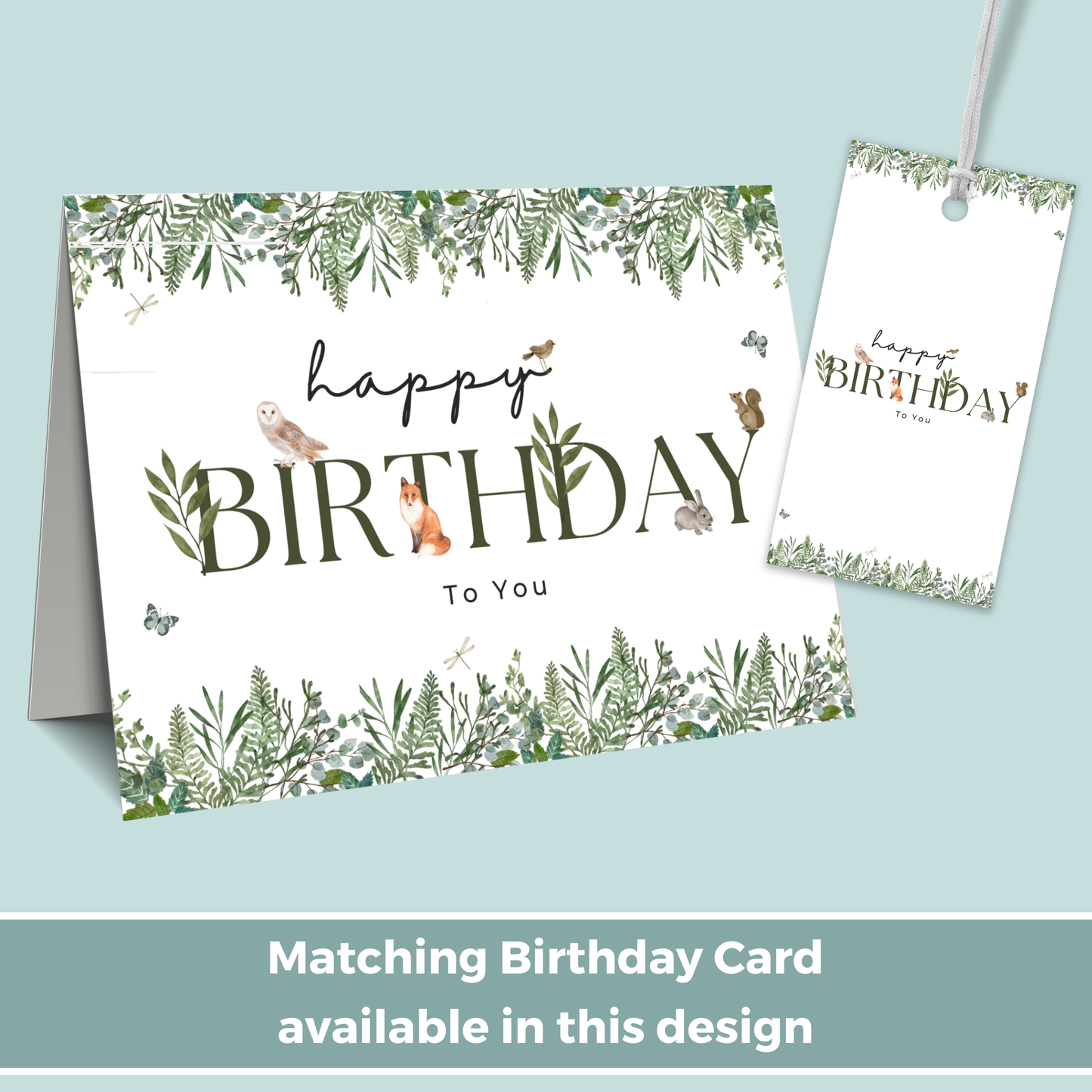 Printable Birthday Gift Tag - Woodland Animals