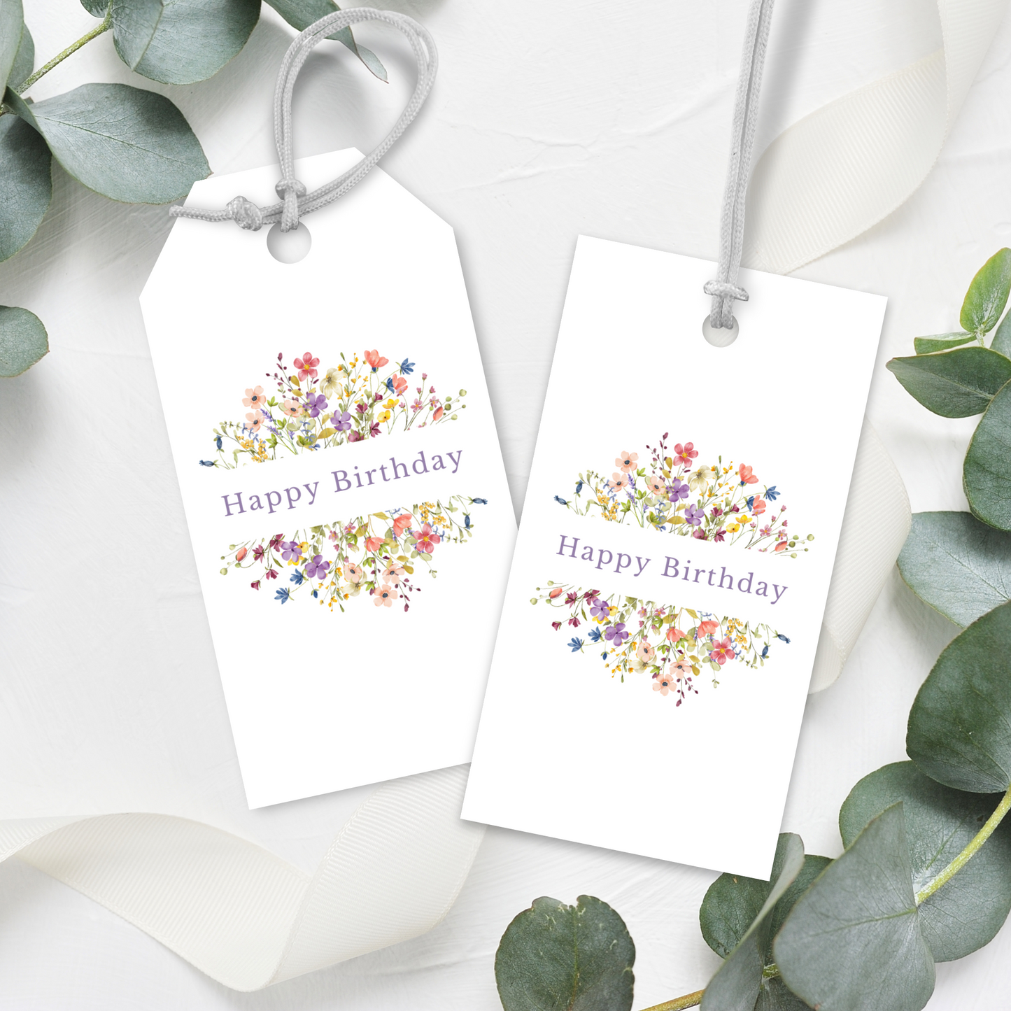 Printable Birthday Gift Tag - Wild Flowers