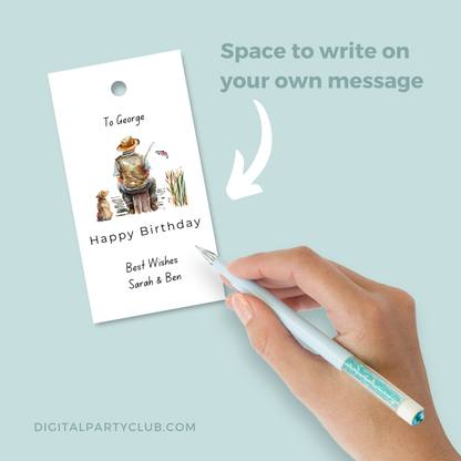 Printable Birthday Gift Tag - Fishing