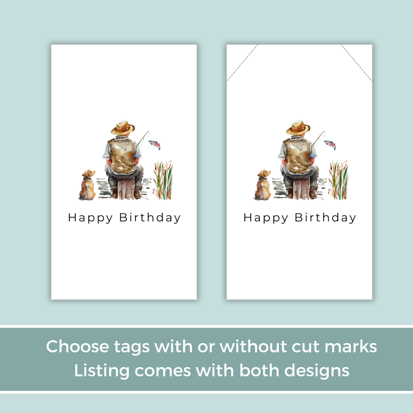 Printable Birthday Gift Tag - Fishing