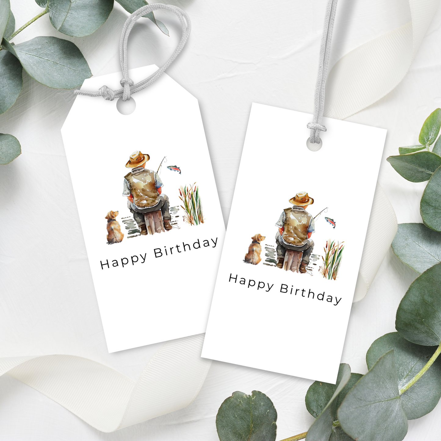 Printable Birthday Gift Tag - Fishing