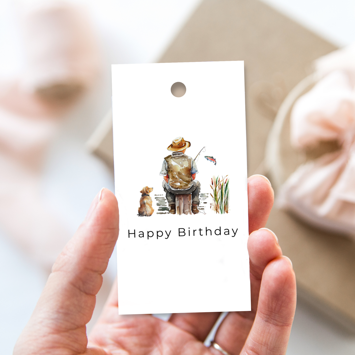 Printable Birthday Gift Tag - Fishing