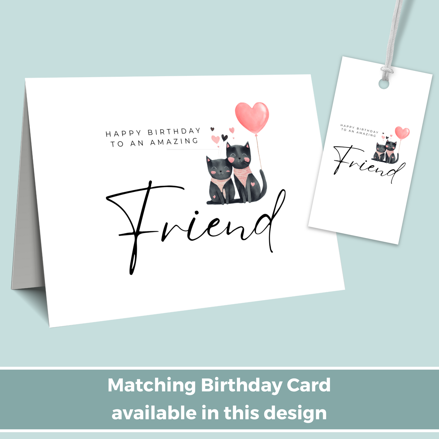 Printable Birthday Gift Tag - Friend Cat Lover