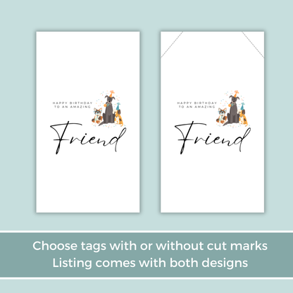 Printable Birthday Gift Tag - Friend Dog Lover