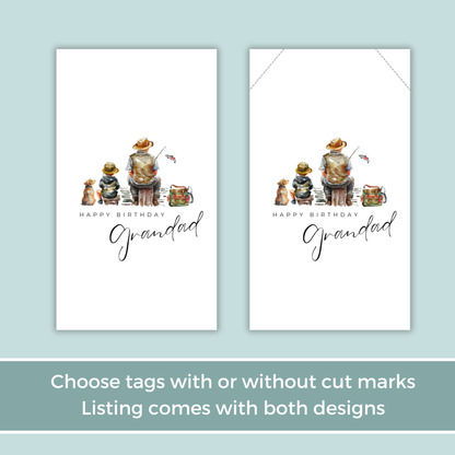 Printable Birthday Gift Tag - Grandad Fishing
