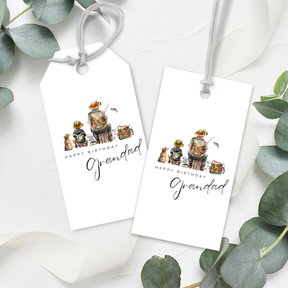 Printable Birthday Gift Tag - Grandad Fishing