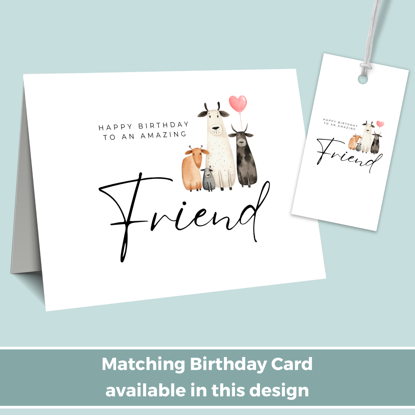 Printable Birthday Gift Tag - Friend Cute Cow