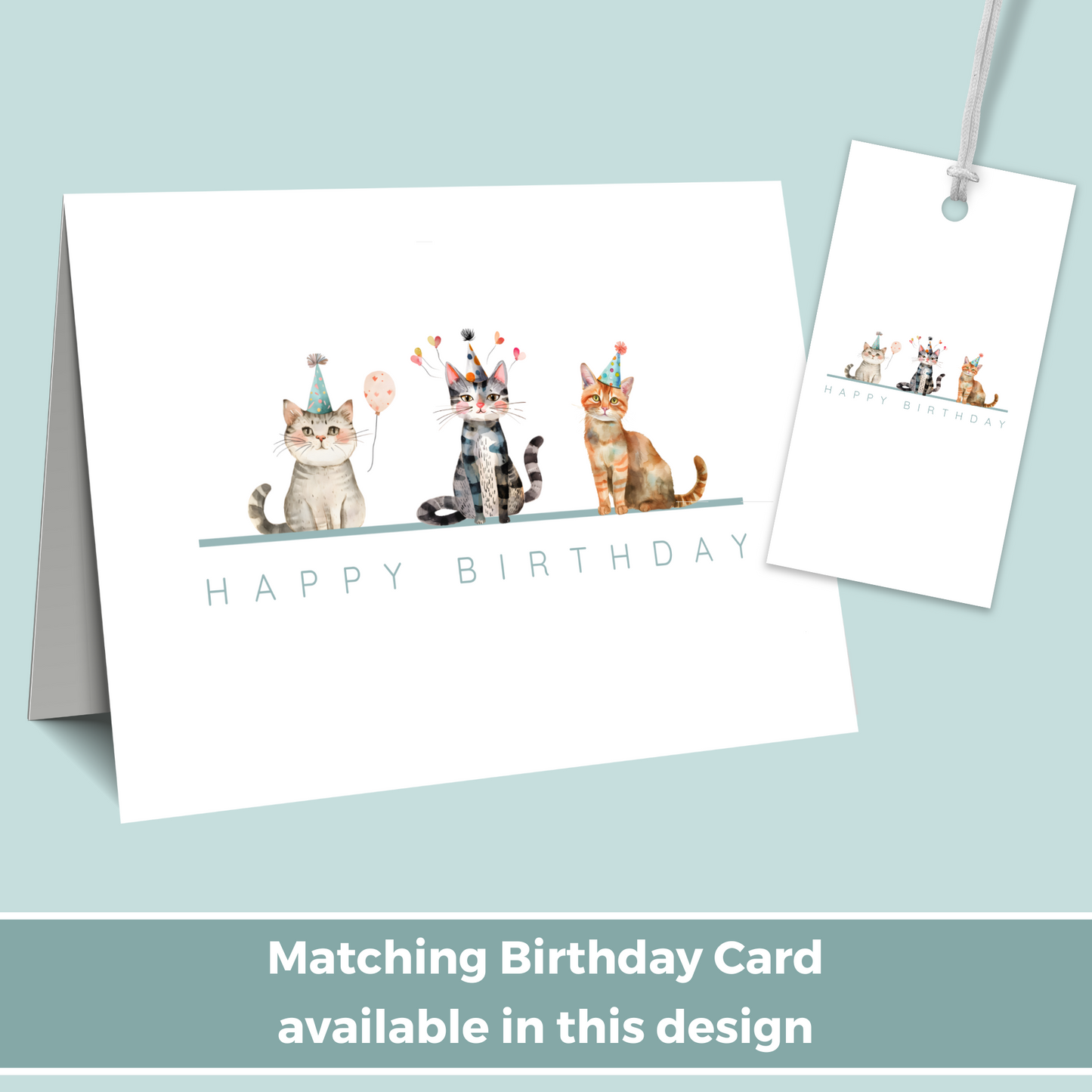 Printable Birthday Gift Tag - Trio of Cats