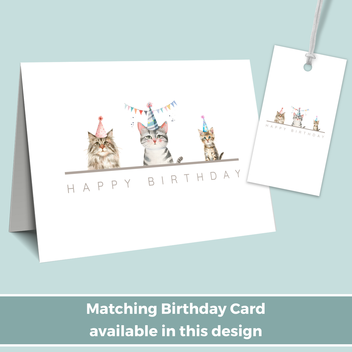 Printable Birthday Gift Tag - Trio of Cats