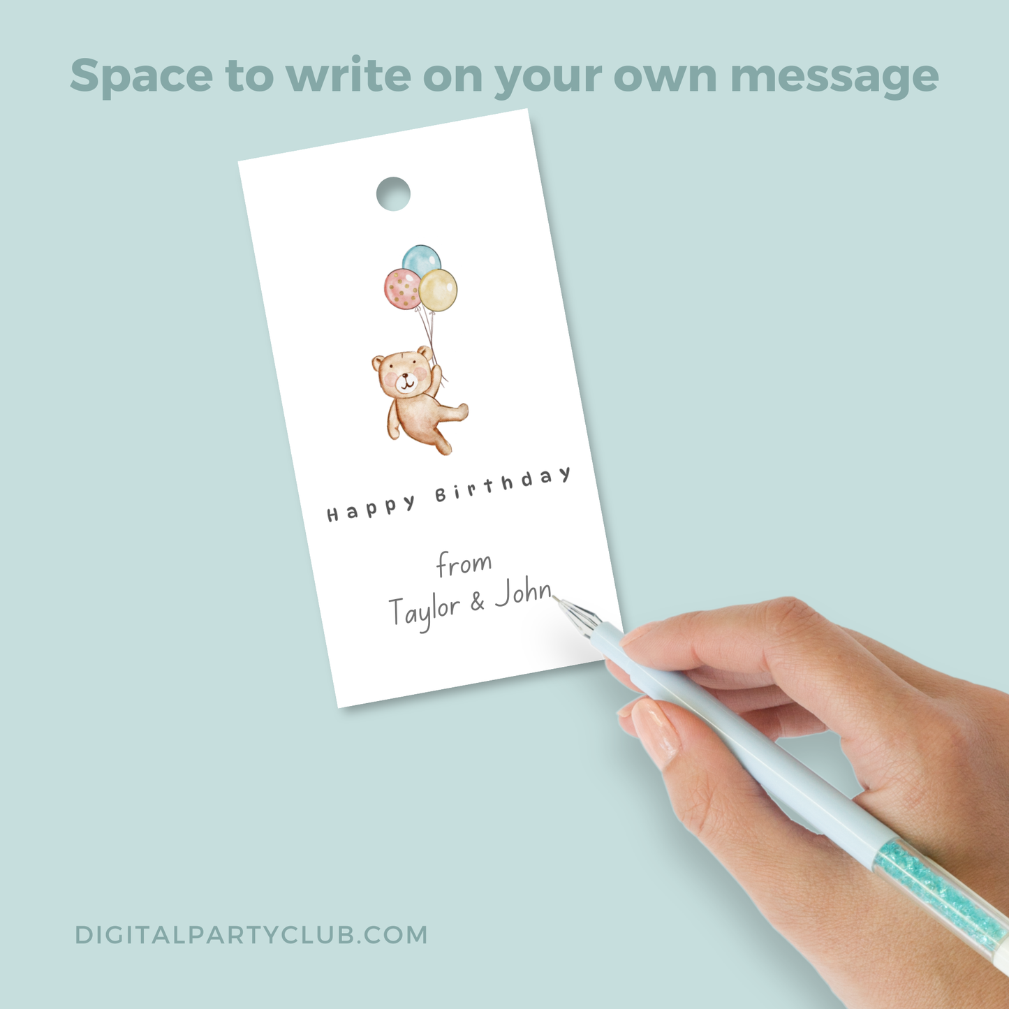 Printable Birthday Gift Tag - Baby Bear