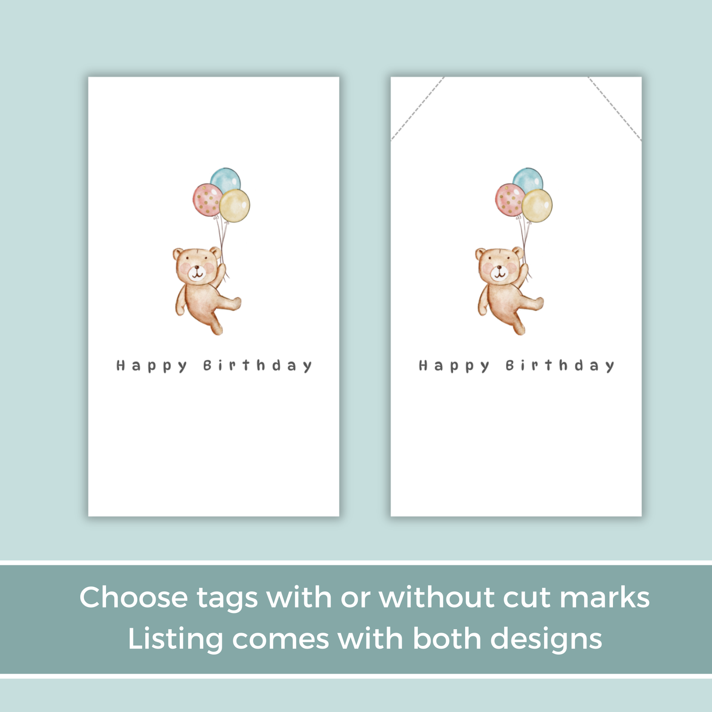 Printable Birthday Gift Tag - Baby Bear