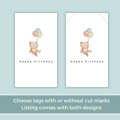 Printable Birthday Gift Tag - Baby Bear