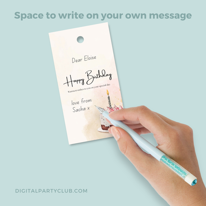 Printable Birthday Gift Tag - Cake