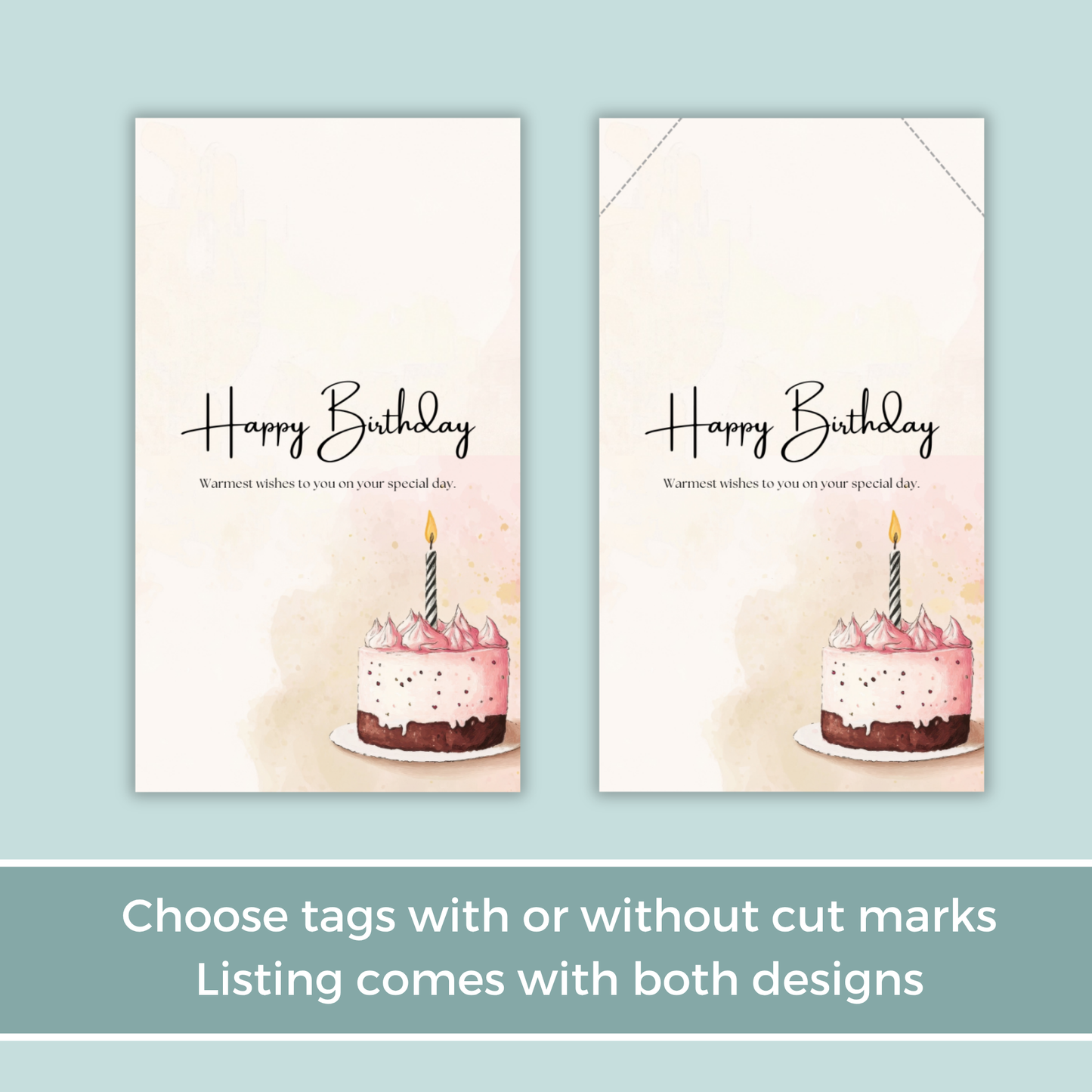 Printable Birthday Gift Tag - Cake