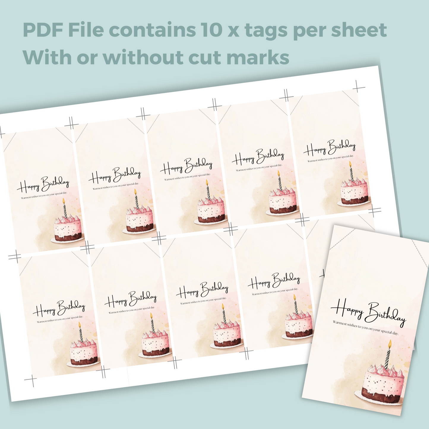 Printable Birthday Gift Tag - Cake