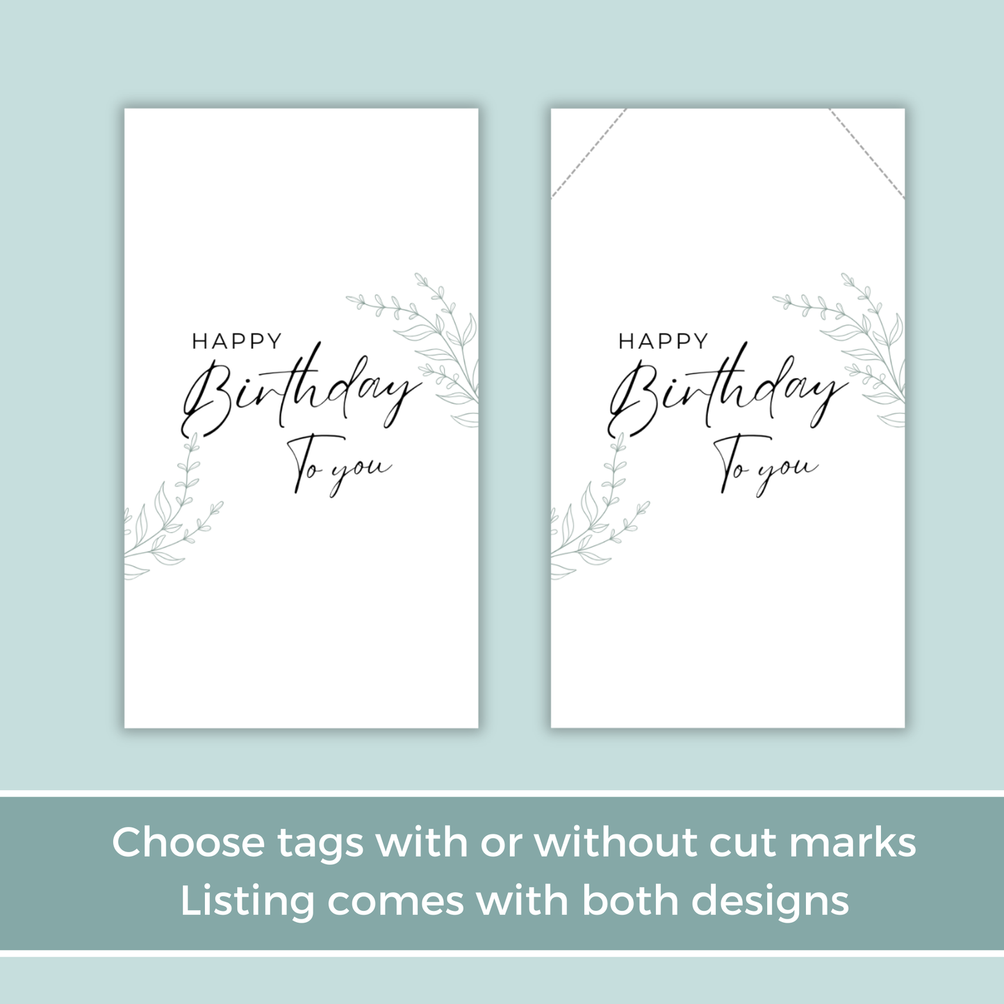 Printable Birthday Gift Tag - Botanical