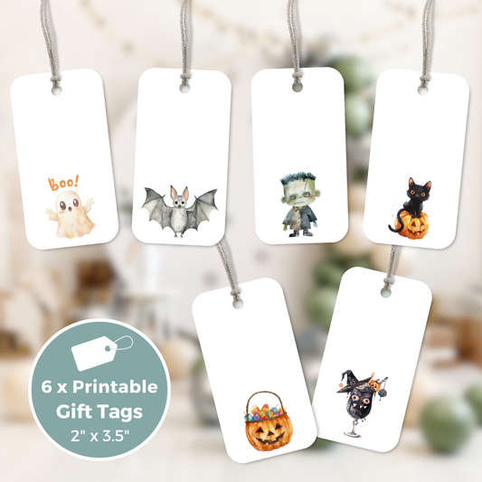 Printable Birthday Gift Tag Bundle - Halloween